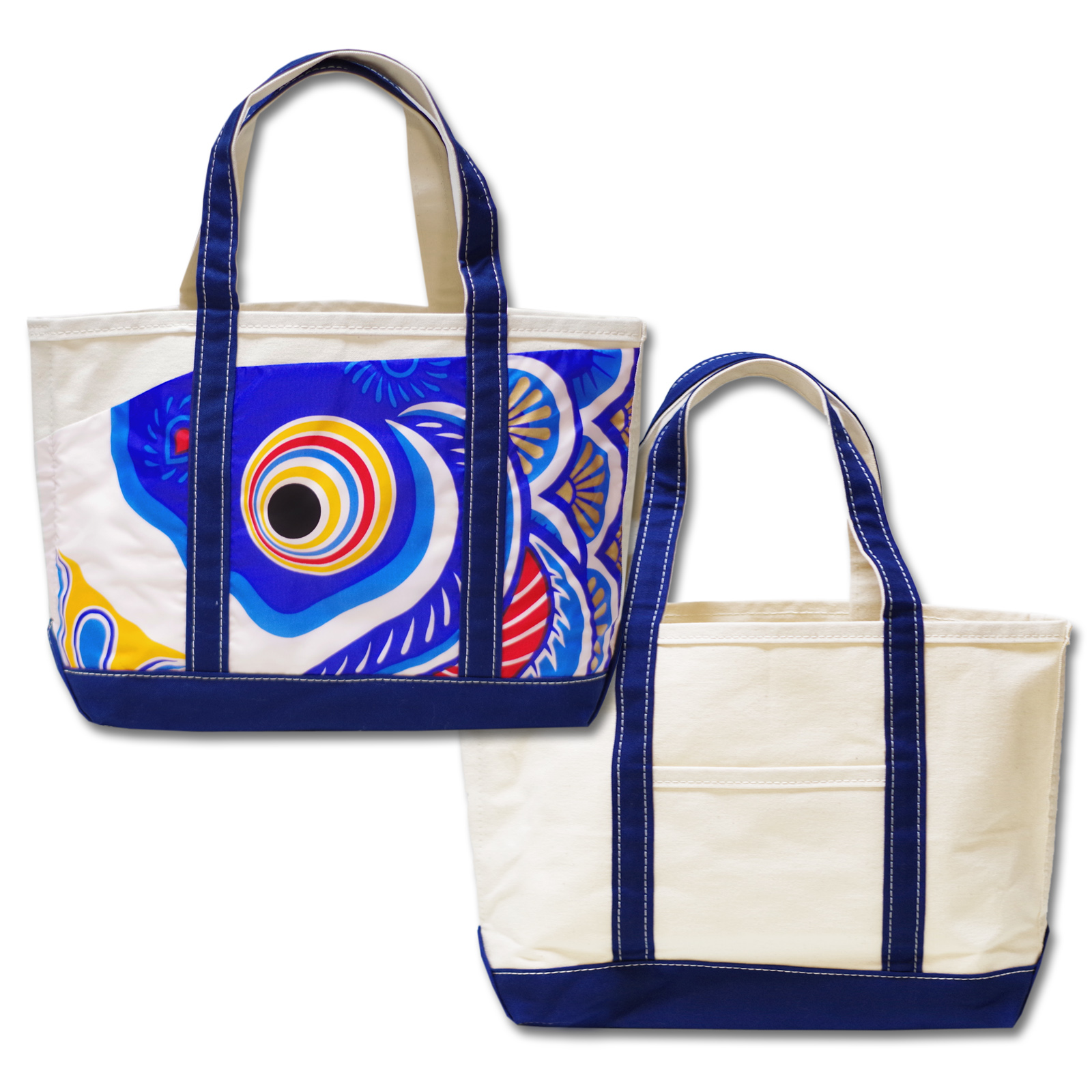 Tote Bag Blue Large Size Left Facing